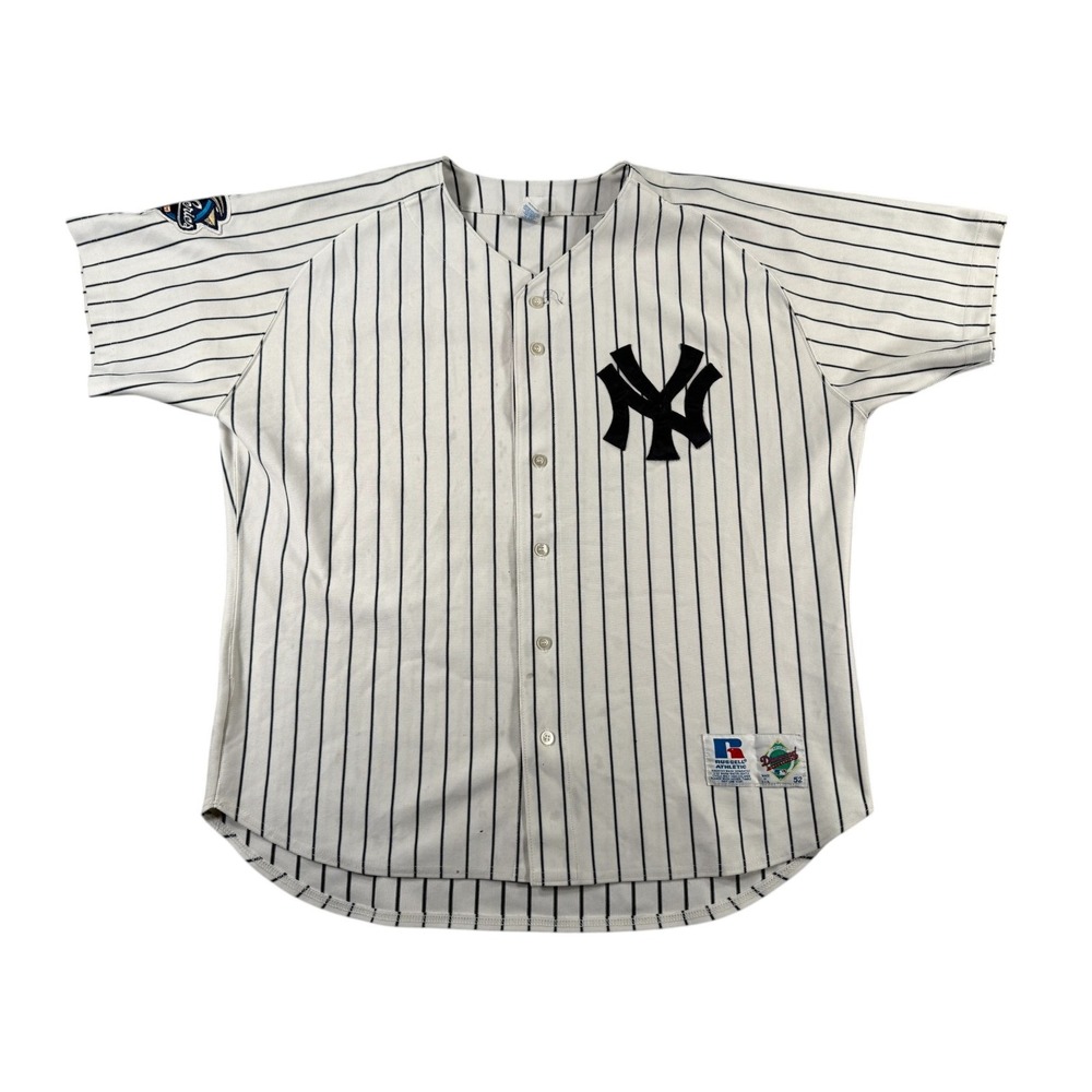 Vintage Russell New York Yankees Derek Jeter Jersey Mens 52 White World Series